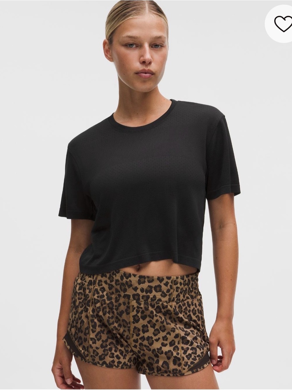 Lululemon swiftly perforated stripe crop shirt